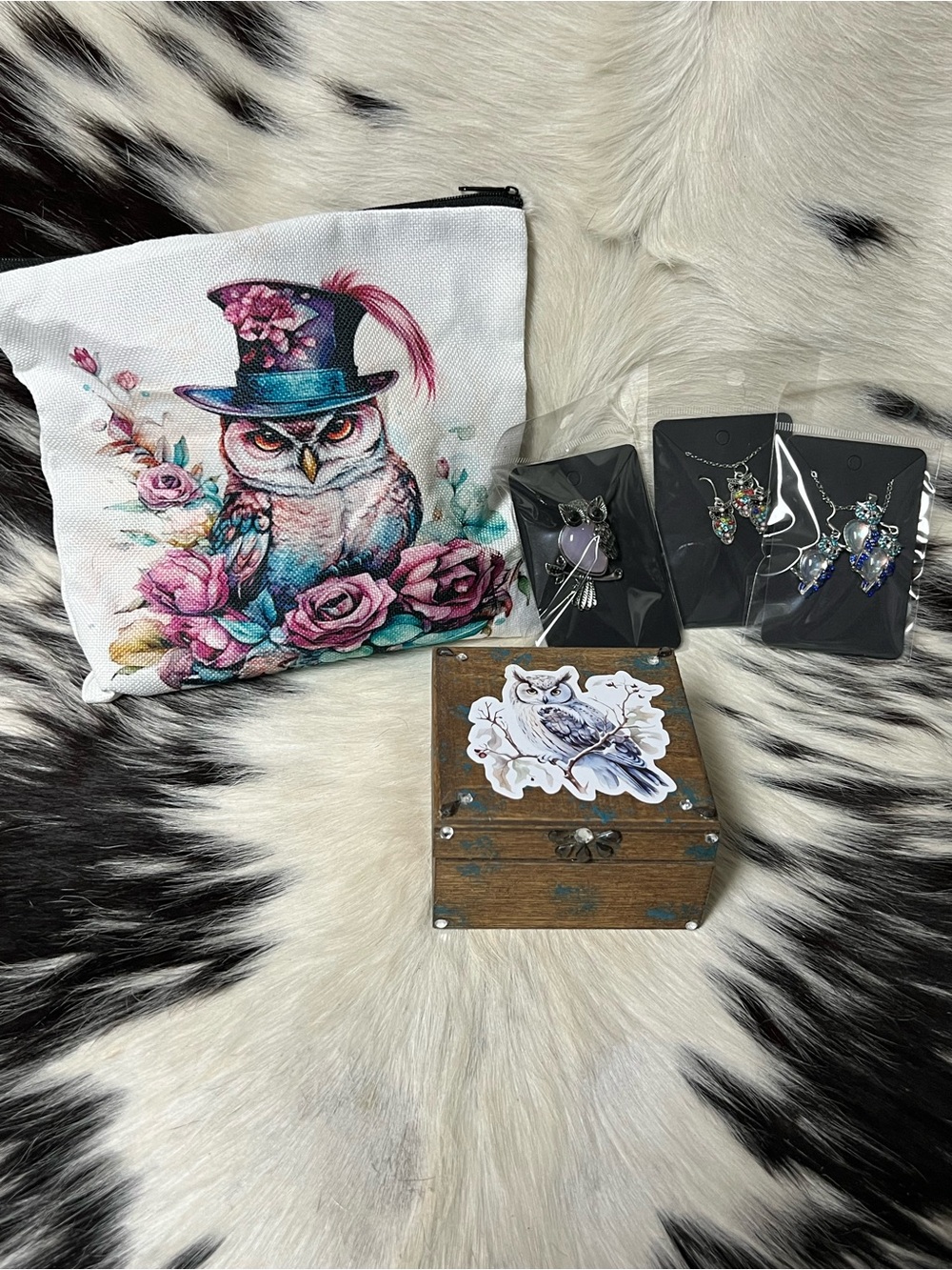 Owl themed jewelry jar bundle